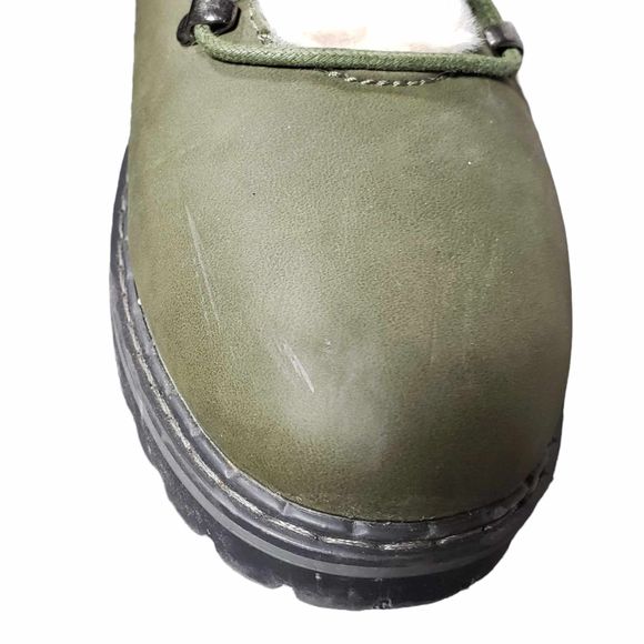 Jessica Carylye Becca 17L sz 11 Green Faux Fur Lace Up Booties AS IS NO BOX - Picture 6 of 9